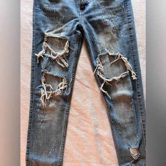 Eunina Lauren Mid Rise Distressed Skinny Jeans - Picture 2 of 5